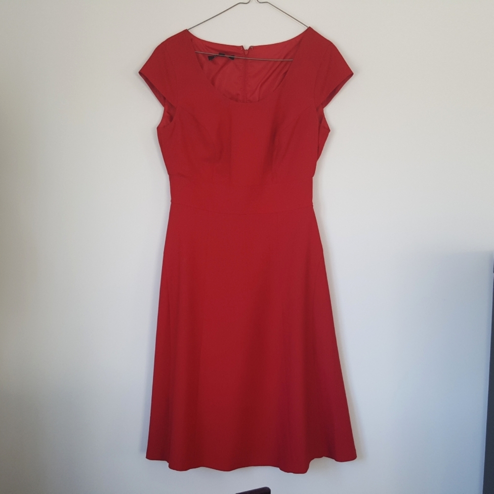 Red Dress Cap Sleeves from Jones Studio